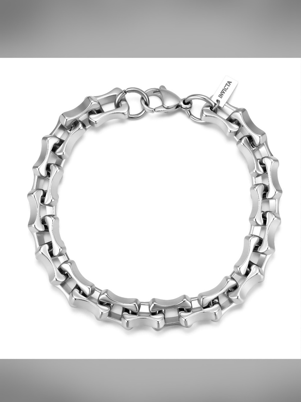 Invicta Polished Silver-Tone Men’s Link Bracelet